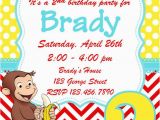 Curious George 2nd Birthday Invitations Curious George Birthday Invitation by Whitetulippaperie On