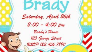 Curious George 2nd Birthday Invitations Curious George Birthday Invitation by Whitetulippaperie On