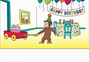 Curious George Birthday Cards Birthday Party Card New Cg Product