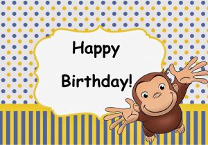 Curious George Birthday Cards Curious George Birthday Party Card Set Instant Download