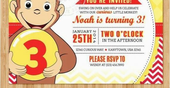 Curious George Birthday Invitations with Photo 26 Best Birthday Invitation Cards Images On Pinterest