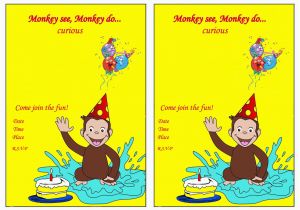 Curious George Birthday Invitations with Photo Curious George Birthday Invitations Bagvania Free