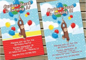 Curious George Birthday Invitations with Photo Curious George Birthday Invitations