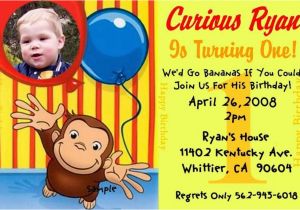 Curious George Birthday Invitations with Photo Curious George Birthday Party Invitations A Birthday Cake