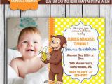 Curious George Birthday Invitations with Photo Curious George Birthday Party Photo Invitation Customized