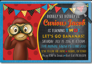 Curious George Birthday Invites Curious George Birthday Invitations Di 395 Ministry