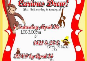 Curious George Birthday Invites Diy Printable but Customized Curious George Monkey Invitation