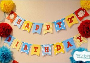 Curious George Happy Birthday Banner Curious George Birthday Happy Birthday Banner by