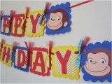 Curious George Happy Birthday Banner Curious George Birthday Party Happy Birthday Banner
