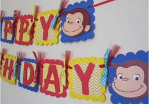 Curious George Happy Birthday Banner Curious George Birthday Party Happy Birthday Banner