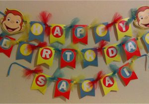 Curious George Happy Birthday Banner Curious George Happy Birthday Banner Etsy