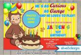 Curious George Personalized Birthday Invitations Curious George Birthday Invitations Custom Photo Invite