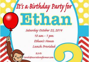 Curious George Personalized Birthday Invitations Curious George Birthday Party Nurse Loves Farmer