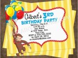 Curious George Personalized Birthday Invitations Personalized Curious Birthday Party Invites Colorful Design