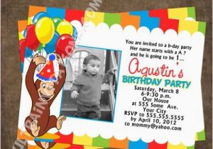 Curious George Personalized Birthday Invitations Personalized Curious Birthday Party Invites Photo Invitations