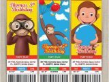Curious George Personalized Birthday Invitations Personalized Curious George Birthday Ticket Invitation