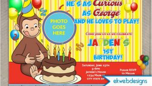 Curious George Photo Birthday Invitations Curious George Birthday Invitations Custom Photo Invite