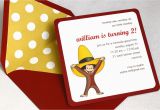 Curious George Photo Birthday Invitations Curious George Birthday Party Invitation Square Envelope and
