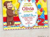 Curious George Photo Birthday Invitations Curious George Invitation Curious George Photo Invitation