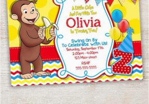 Curious George Photo Birthday Invitations Curious George Invitation Curious George Photo Invitation