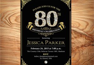 Custom 60th Birthday Invitations Black Gold 80th Birthday Invitation 60th 70th 90th Any