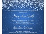 Custom 60th Birthday Invitations Elegant 60th Birthday Party Simple Sparkle Blue