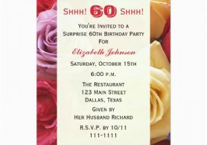 Custom 60th Birthday Invitations Surprise 60th Birthday Party Invitation Roses Zazzle Com