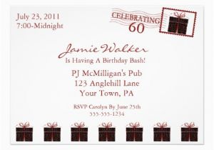 Custom 60th Birthday Invitations Unique 60th Birthday Party Invitation 5 Quot X 7 Quot Invitation