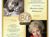Custom 80th Birthday Invitations 15 Sample 80th Birthday Invitations Templates Ideas