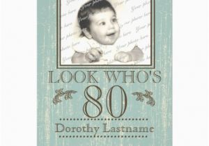 Custom 80th Birthday Invitations Aged Wood 80th Birthday Photo Custom Invitation Zazzle