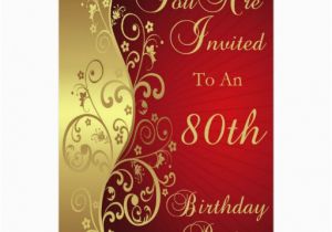 Custom 80th Birthday Invitations Red 80th Birthday Party Personalized Invitation Zazzle