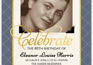 Custom 80th Birthday Invitations Vintage Photo Birthday Party Invitation 80th Birthday