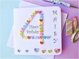Custom Birthday Cards Uk 4th Birthday Card Custom Personalised Age 4 Card Colourful