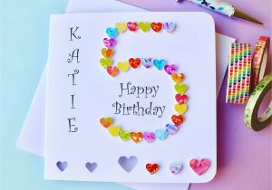 Custom Birthday Cards Uk 5th Birthday Card Custom Personalised Age 5 Card Handmade