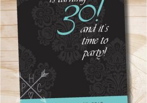 Custom Birthday Invitations for Adults Bold Damask Adult Birthday Party Invitation Custom Invite