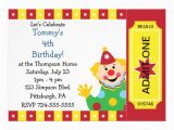 Custom Birthday Invitations for Kids Custom Kids Clown Birthday Party 5×7 Paper Invitation Card