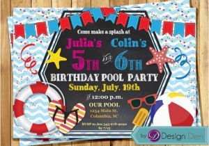 Custom Birthday Invitations for Kids Custom Summer Pool Birthday Party Invitations Kids Joint