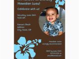 Custom Birthday Invitations with Photo Hawaiian Luau Custom Photo Birthday Invitation Zazzle Com