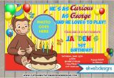 Custom Curious George Birthday Invitations Curious George Birthday Invitations Custom Photo Invite