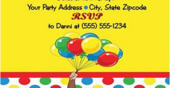 Custom Curious George Birthday Invitations Curious George Personalized Birthday Invitations