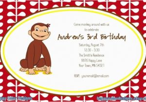 Custom Curious George Birthday Invitations Curious George Printable Invitation Custom Birthday Party