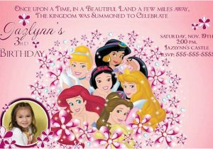 Custom Disney Princess Birthday Invitations Disney Princess Custom Birthday Invitation