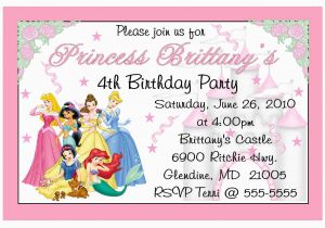 Custom Disney Princess Birthday Invitations Disney Princess Custom Birthday Invitations 6 99 Picclick