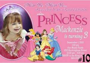 Custom Disney Princess Birthday Invitations Free Printable Personalized Disney Princess Birthday