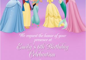 Custom Disney Princess Birthday Invitations Personalized Photo Invitations Cmartistry Personalized