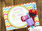 Custom Elmo Birthday Invitations Custom Girlie Elmo Birthday Party Invitations Chevron