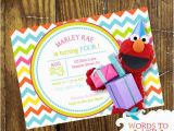 Custom Elmo Birthday Invitations Custom Girlie Elmo Birthday Party Invitations Chevron