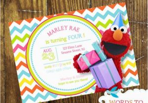 Custom Elmo Birthday Invitations Custom Girlie Elmo Birthday Party Invitations Chevron