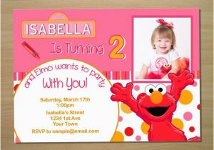 Custom Elmo Birthday Invitations Custom Pink Elmo Girl Birthday Invitation Digital File