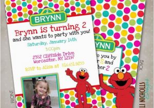 Custom Elmo Birthday Invitations Little Girl Custom Elmo Birthday Party Invitation Sesame